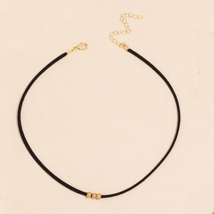Collana Girocollo Nera con Perline per Donne, Catena Minimalista per Clavicola, Gioielli alla Moda - Product Image 3