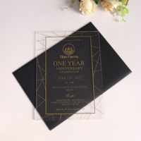 Carte d'invitation de mariage en acrylique transparent personnalisé cartes de décoration en acrylique avec enveloppe en velours fantaisie texte personnalisé