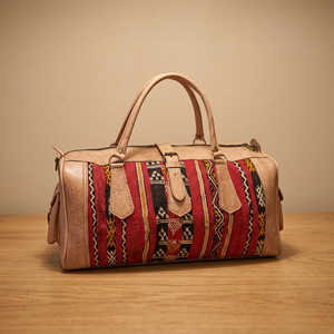 Bolsa de Viaje Clásica de Lona con Cierre de Cremallera, Asa Suave, Diseño Estampado Rojo para Mujer - Product Image 2