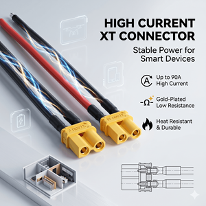 Maßgefertigter XT30 XT60 XT90 Silikon-Kabelbaum Elektronische Stromkabelkonfektion XT-Verkabelung für Lithium-Batterien Industrielle Ausrüstung - Product Image 1