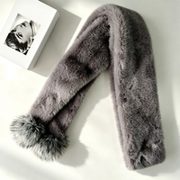 Écharpe polyvalente en peluche double face pour l'automne et l'hiver, imitant la fourrure de vison avec pompon en fourrure