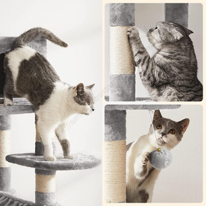 Venta al por Mayor de Rascadores para Mascotas de Alta Calidad en Gris Oscuro, Tamaños Pequeños y Grandes, Tipo Casa, Torre, Condo y Árbol - Product Image 5