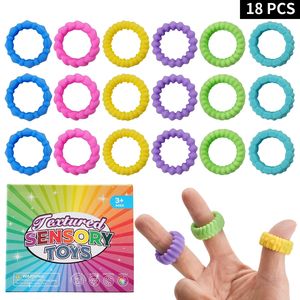 Otizm için 18 paket silikon Fidget yüzük, sınıf için küçük Fidgets, duyusal parmak Spinner oyuncaklar çocuklar için otizm sakinleştirici - Product Image 2