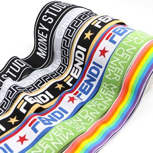 Sangle élastique en polyester avec logo de marque imprimé sur mesure pour vêtements et maillots de bain - Product Image 4