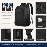 Sac à dos pour ordinateur portable de haute qualité, personnalisé, grande capacité, avec port de charge USB, sac à dos multifonctionnel pour les voyages et les affaires