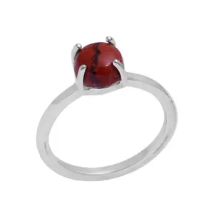 Perhiasan cincin batu permata Jasper merah perak murni 925, perhiasan bagus untuk pesta pertunangan pernikahan, hadiah