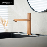 Robinet d'eau rond moderne à une poignée Robinet de lavabo économiseur d'eau pour salle de bain et buanderie Lavabos et robinets