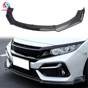 Jinghang — diffuseur avant de lame de pare-choc avant, en usine, lame de pare-choc noir brillant, pour Honda <span class=keywords><strong>CIVIC</strong></span> 2016 2017 2018 2020 - Product Image 1