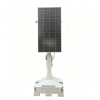 Torre de Vigilancia Solar Compacta para CCTV, con Soporte para Montacargas, HANKUN HK-PTSC-100/S, Mástil de 6M, IP65 Impermeable, 1 Cámara PTZ/2 Cámaras Fijas, 3 Años de Garantía