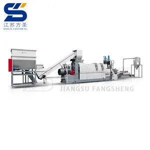 PP PE HDPE LDPE scrap flakes waste plastic extruder PP PE HDPE LDPE plastic flakes granulating pelletizing extruder machine line