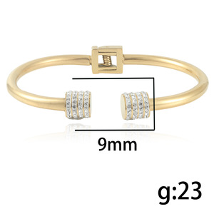 Bracelet en cristal pour femme, doré, serti de strass, géométrique, pour tous les jours, 13007 - Product Image 3