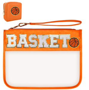 Bolsa de cosméticos de playa con logotipo personalizado, muestra gratuita, neceser transparente, bolsas de parche con letras de chenilla, bolsa de maquillaje hinchada de almacenamiento - Product Image 4