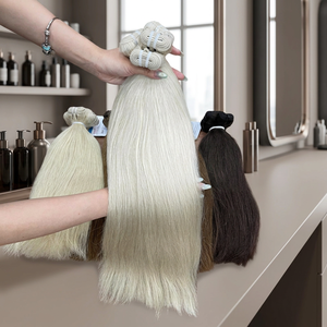 Producto Destacado: Cabello Natural Liso en Trama, Color Rubio, 100% Cabello Humano Vietnamita, Doble Trama, Listo para Enviar, Sin Caída - Product Image 1