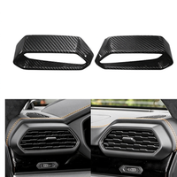 SUNMAX - Revêtement de panneau de ventilation du tableau de bord gauche/droite en fibre de carbone véritable pour l'intérieur de la voiture