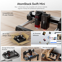 Machine de gravure laser à diode SWIFT Mini 3W, portable, facile à utiliser, pour débutants, zone de travail 135*145mm, acrylique, verre, plastique, IA