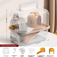 Cage à hamster portable en plastique pour l'extérieur, transparente tout autour, double étage, de luxe, extra-large, brise naturelle