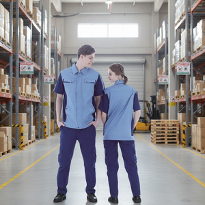Chaquetas de Trabajo de Verano de Manga Corta, Transpirables, de Algodón, Resistentes al Desgaste, para Jardinería, Fábrica y Construcción - Product Image 1