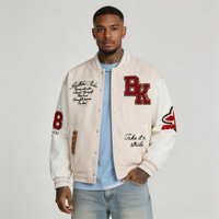 Veste universitaire personnalisée 100% coton, coupe oversize et courte, construction à bouton unique, style Academia moderne, pour homme
