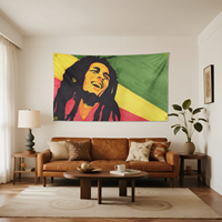Drapeau en polyester Marley très résistant, pour les amateurs de musique reggae, décoration intérieure et extérieure, 3x5 pieds