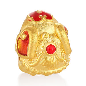 Esmalte artesanal tamaño pequeño 2025 cuentas de lujo micro-duro oro elefante forma pulsera y tallado oro encanto creativo con cuentas - Product Image 4