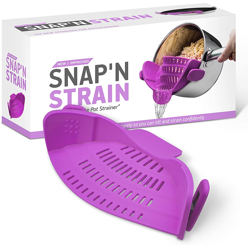 Силиконовый дуршлаг без БФА, зажим на кухонном силиконовом дуршлаге подходит для всех Горшков и мисок/