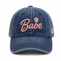 Casquette de baseball vintage délavée non structurée à calotte souple, broderie florale 3D rétro, visière incurvée, décontractée, unisexe, style Dad Hat