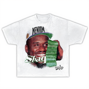 T-Shirt Shaq Money Talk in Cotone con Grafica, Stile Vintage Y2K Streetwear, Maglietta da Basket - Product Image 2