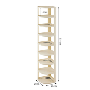 Organizador de almacenamiento de Zapatero de plástico de 9 capas con diseño de esquina que ahorra espacio - Product Image 1