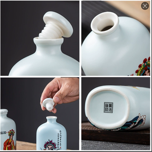 Tùy Chỉnh Khác Nhau Gốm Rượu Vang Chai Từ Các Nhà Sản Xuất Bán Trực Tiếp In Logo Công Ty Trên Sứ Rượu Vang Đỏ Chai - Product Image 6