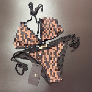 Nouveau style tendance transfrontalier Europe/Amérique, ensemble de maillots de bain deux pièces en mousseline assorti pour la famille (parents-enfants) et les couples - Product Image 5