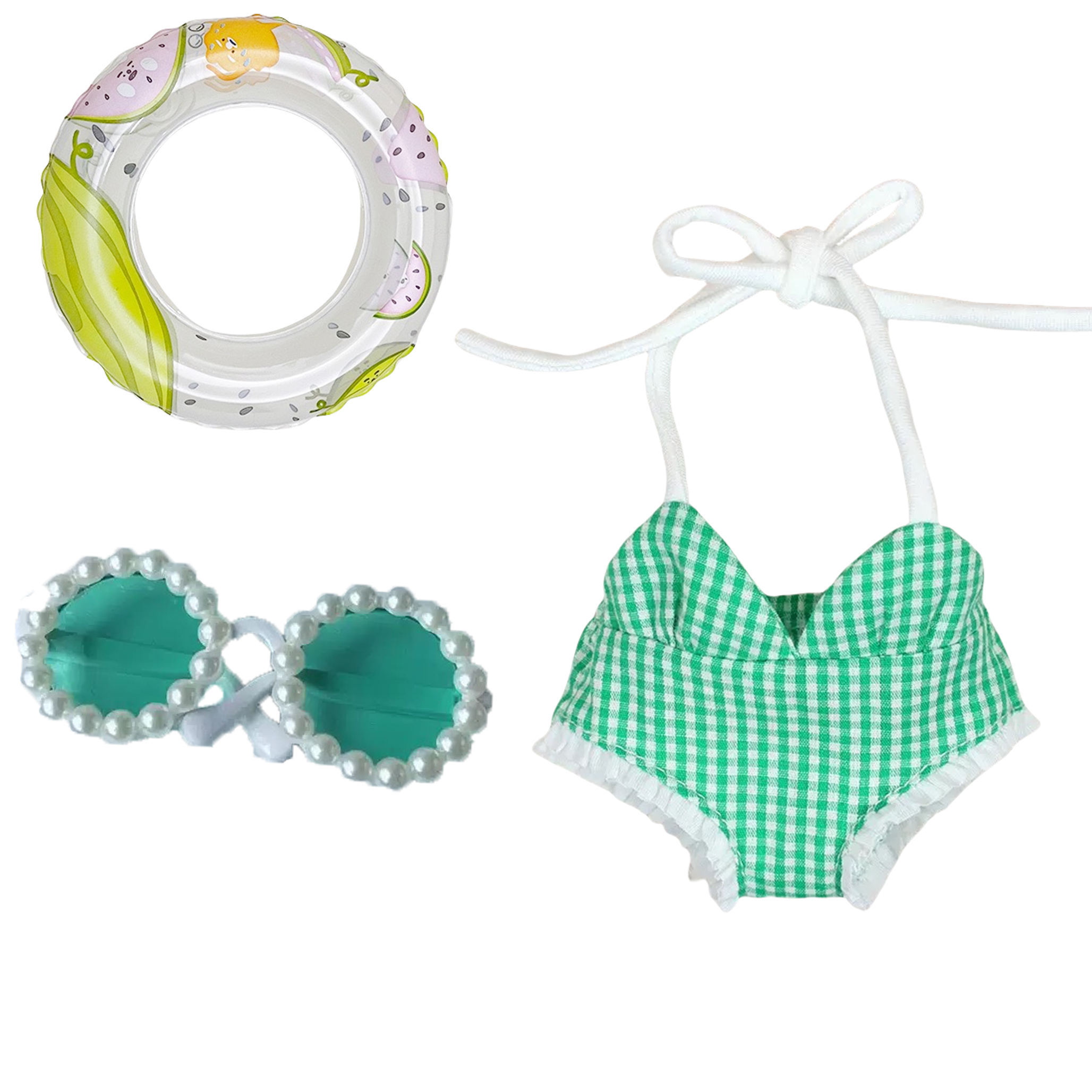 Bikini suit 2 - Glasses + swimsuit + swimming ring
