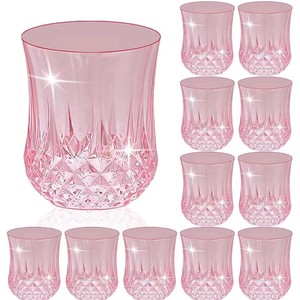 Verres à vin en plastique incassable de 7oz sans BPA de qualité alimentaire à motifs roses et transparents pour la fête de mariage - Product Image 2