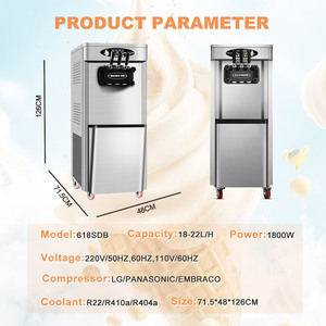 Dọc mềm phục vụ máy làm kem 3 hương vị-Sữa chua sữa sô cô la kem bột kem Maker - Product Image 2