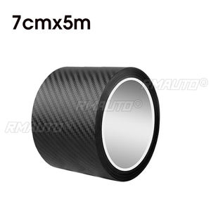 Pegatina 3D de Fibra de Carbono para Umbral de Puerta de Coche, Película Protectora Antiarañazos, Impermeable, Negra Mate, Nano Adhesivo para Carrocería de Coche, 7CMx5M - Product Image 2