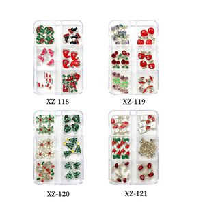 Strass de luxe à dos plat pour ongles, cristaux 3D de Noël, diamants pour la décoration des ongles des fêtes d'hiver, marque Weiju, modèle NL6109 - Product Image 5