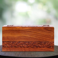 Urna de Madera Pintada y Personalizada con Huella de Pata para Cenizas de Perro o Gato, Ataúd de Cremación de Madera de Palisandro