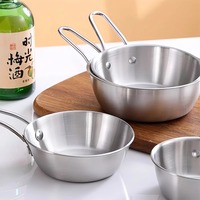Gegalvaniseerde verdikte roestvrijstalen kruidenkom met trendy handvat, keukenkom voor dipsaus voor hotpot