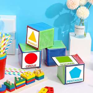 Dado Grande in Schiuma da 10CM <span class=keywords><strong>con</strong></span> Tasche Fai-da-Te Gioco Didattico Dado Morbido per Bambini Prima Infanzia - Product Image 6