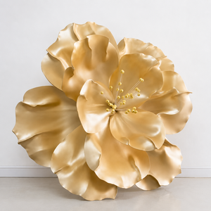 Escultura <span class=keywords><strong>Gigante</strong></span> de Flor de Espuma EVA Dorada Hecha a Mano, Decoración para Bodas, Navidad, Fondo para Eventos en Centros Comerciales, Exhibición en Escaparates, Venta al Por Mayor - Product Image 1