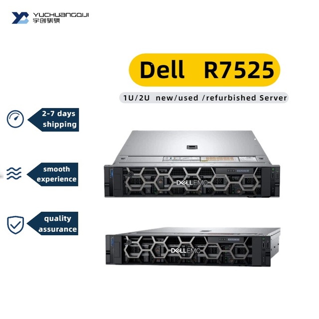 Dell PowerEdge R7525 2U Rack Servers High Performance AMD EPYC Dual CPU with GPU for Data Storage