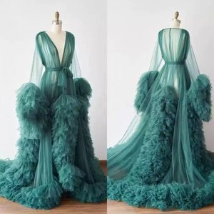 Vestidos de Maternidad, Batas de Dormir Sexys para <span class=keywords><strong>Fiesta</strong></span> de Cumpleaños, Ropa de Dormir de Tela de Malla con Cuello en V Largo - Product Image 2