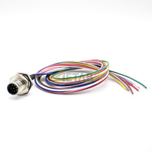 Conector Macho de Montaje Trasero IP67 M12 de 8 Pines con Codificación A, Cable Previamente Conectado de 24 AWG para Codificador y E/S de Señal - Product Image 2