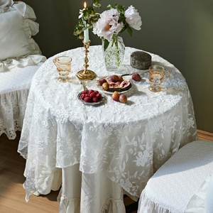 Organic French Luxury Pure <b>Linen</b> Flounce <b>Table</b> <b>Cloth</b> <b>Table</b> Cover Embroiderable Solid Color Home Hotel Customizable Wholes - Product Image 4