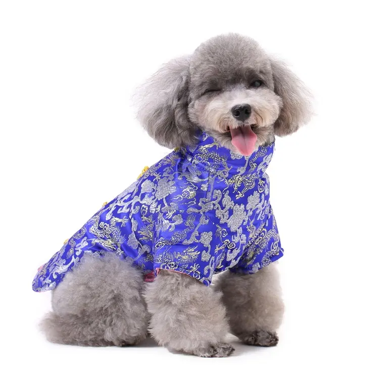 Atacado Pet Roupas Tradicional Tang Suit Para Cães Roupas Ano Novo Chinês Dog Clothes Hot Sale Dog Clothes Mmatching Set