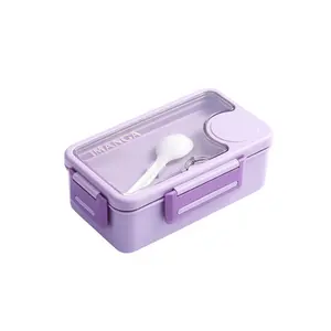 Schlussverkauf Kunststoff-Mikrowelle 1.000ml tragbares 2-Fächers Bento Schüler-Lunchbox Lebensmittelsicherung Kinder Bento