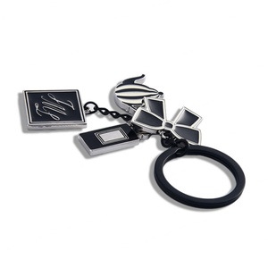 Black Color High End Style Soft Enamel Customized Design Set Bowknot Kettle <b>Bear</b> <b>Bottle</b> Custom Metal Keychain - Product Image 3