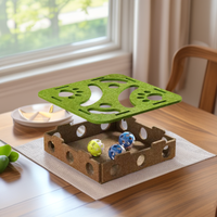 Boîte de jeu interactive en feutre pour chat avec balles sonores, labyrinthe et griffoir, pour l'auto-entretenissement et le soulagement de l'ennui des chats d'intérieur