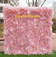 W-B026 Meilleure vente Mur de fleurs artificielles en soie 3D Pampasgrass pour la décoration de mariage et de fête