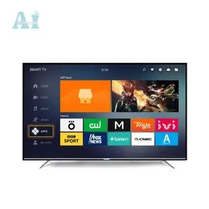 Pabrik televisi Tiongkok 85/86 inci 4K LED LCD cerdas TV layar datar kaca antigores kabinet hitam HDM I WiFi antarmuka PAL rumah