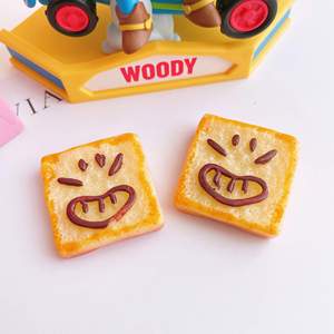 Comida resina encantos pan croissant hamburguesa tostada galleta Diy Decoración Para funda de teléfono - Product Image 3